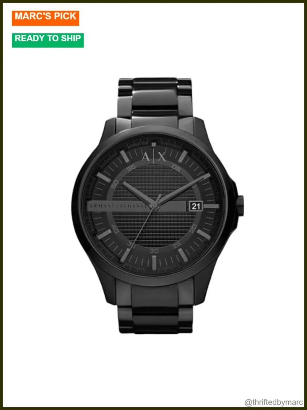 Men's Stainless Steel Quartz Watch with Scratch Resistant Crystal, 50m Water